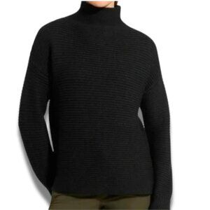 Tahari Black Ribbed Turtleneck Sweater